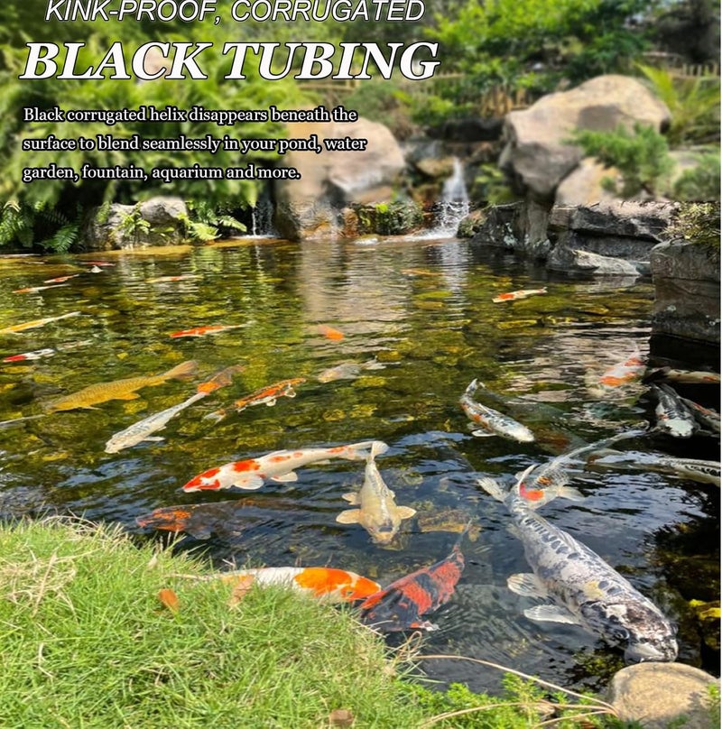 Geowaky Pond Tubing 2” × 10ft- Black Corrugated Flexible PVC Hose, Kinkproof & Strong for Garden Ponds, Waterfall Sump Pump Pond Hose - Image 5
